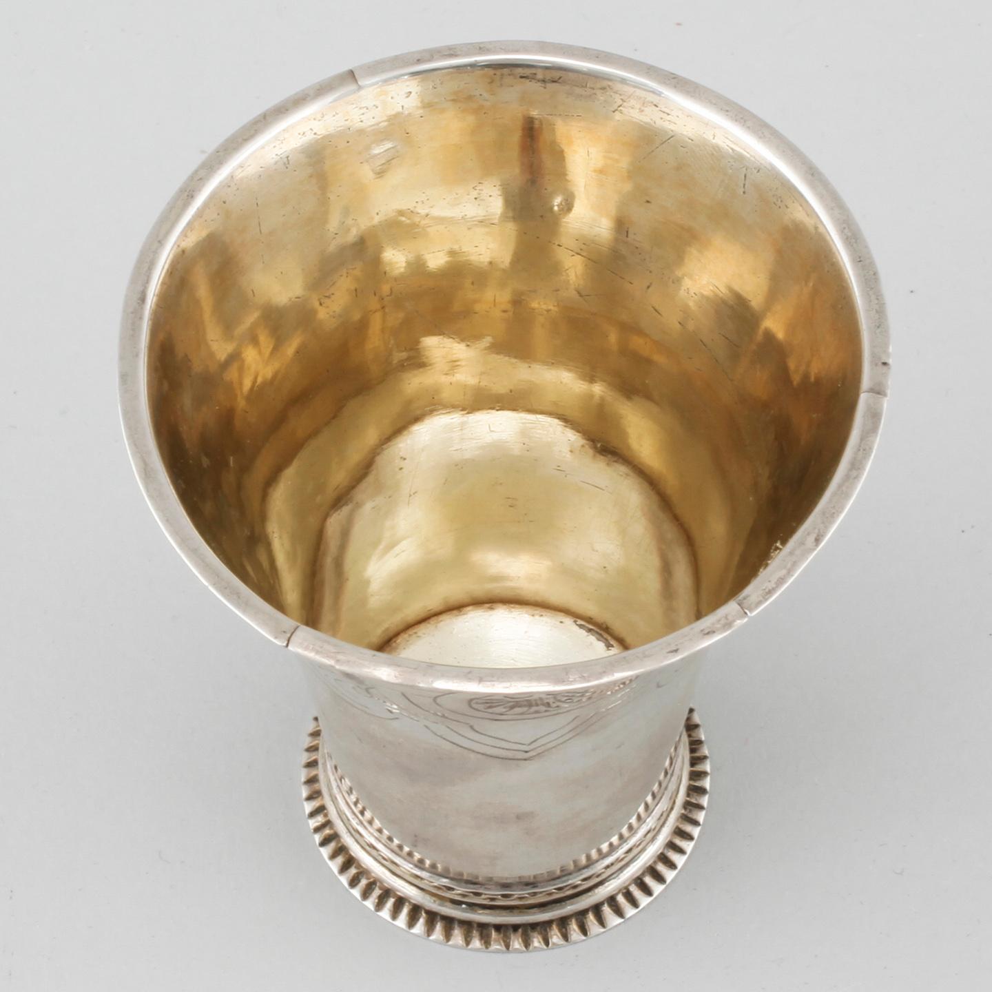 A silver cup by Petter Bergman (1739-1754 (1757)), Skänninge, weight 55 gram.