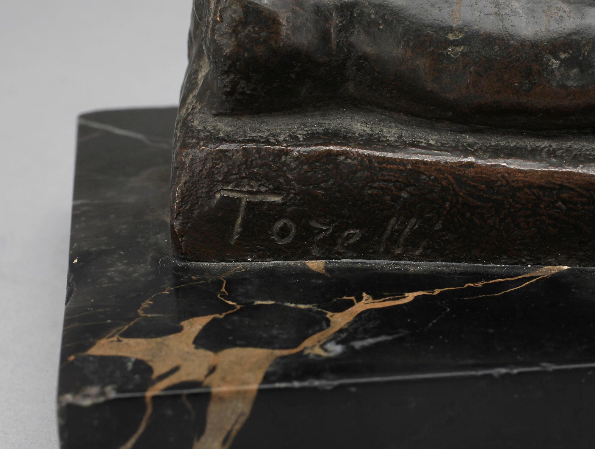 OKÄND KONSTNÄR, skulptur, brons, sign Tozelli, 1800-tal.