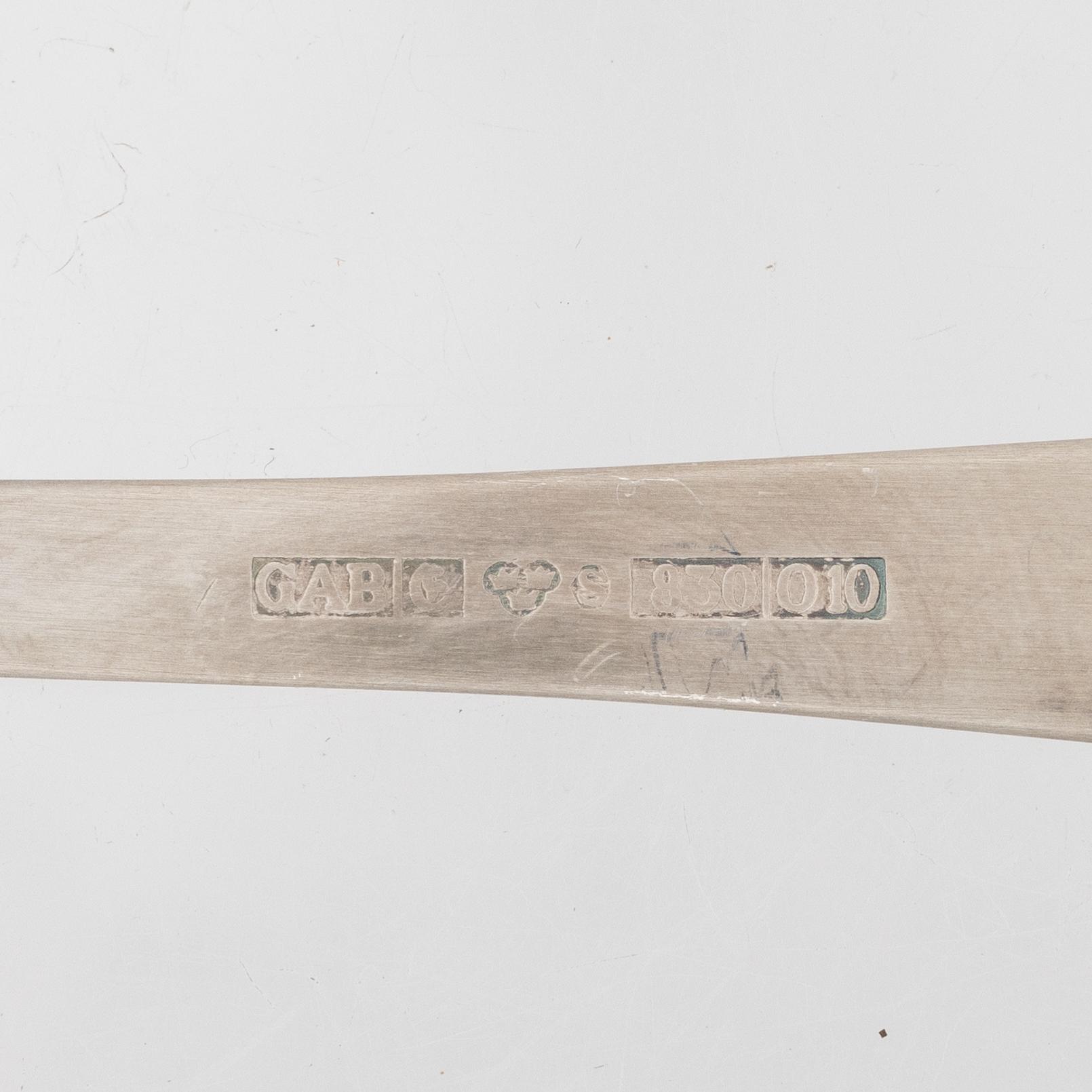 Jacob Ängman, a set of 21 silver flatware service parts, 'Rosenholm', GAB, among others, Eskilstuna, 1979.