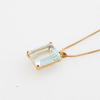 Halsband, 18K guld och akvamarin.