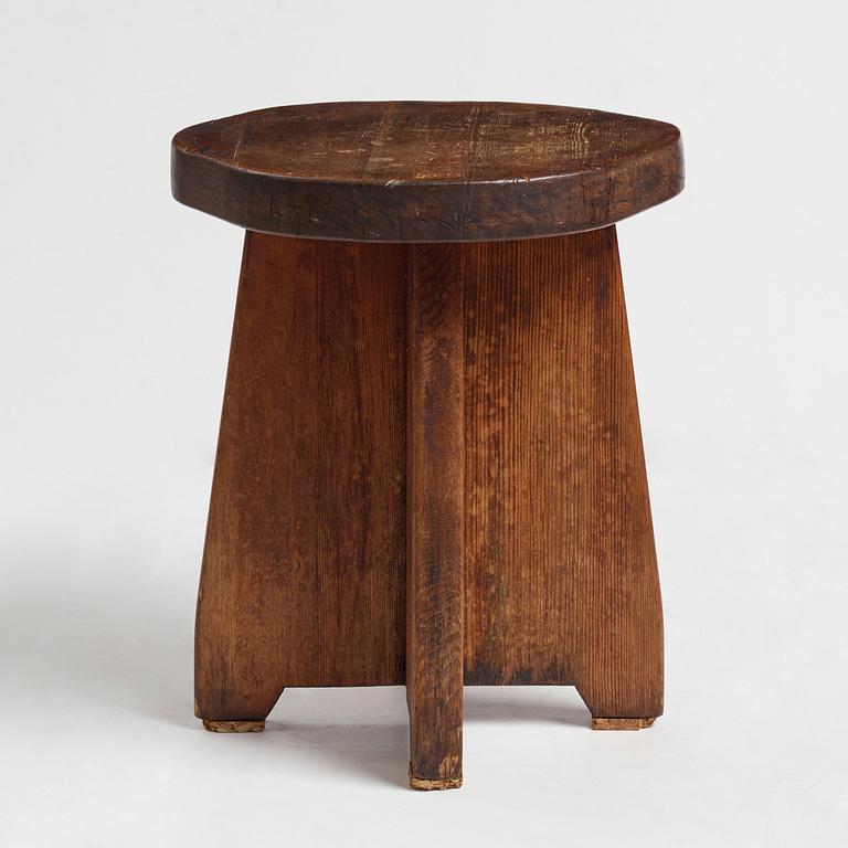 David Rosén, a "Berga" stained pine stool, Nordiska Kompaniet, Sweden 1940's.