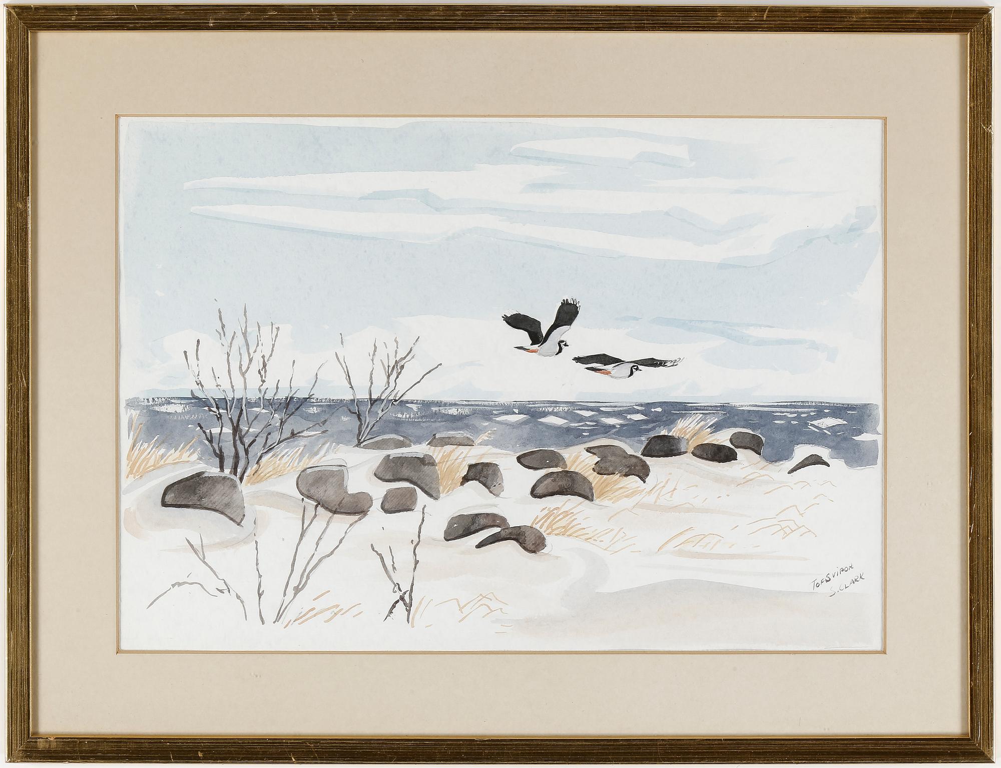 STEPHEN CLARK, akvarell, signerad.
