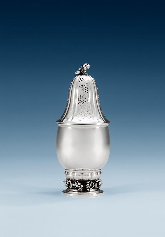 A Georg Jensen sterling sugar caster, Copenhagen 1933-44, design nr 296.