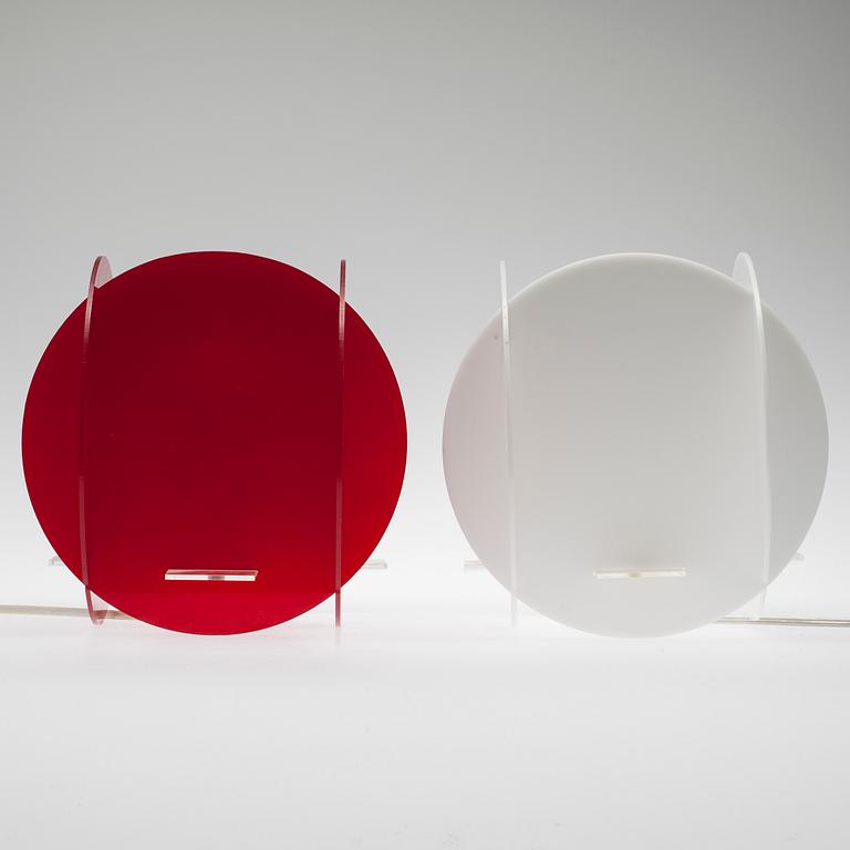 BORDSLAMPOR, 2 st, design Anna-Maija Salo, 1970-tal.