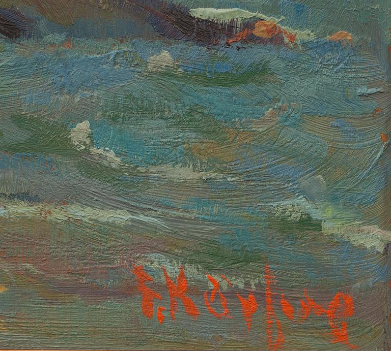 FRITZ KÄRFVE, olja på pannå, signerad.