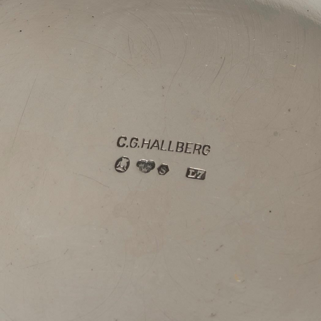 C.G. Hallberg, Coffee service, 3 pieces, silver, Stockholm 1913.