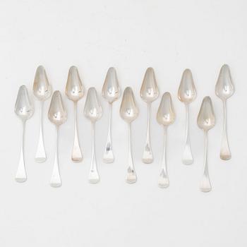 A set of twelve silver spoons, model 'Patricia', marks of W&S Sorensen, Denmark.