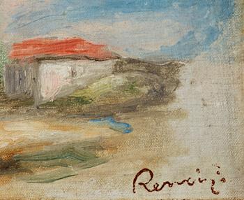 Pierre-Auguste Renoir, Landscape study with trees and a house.