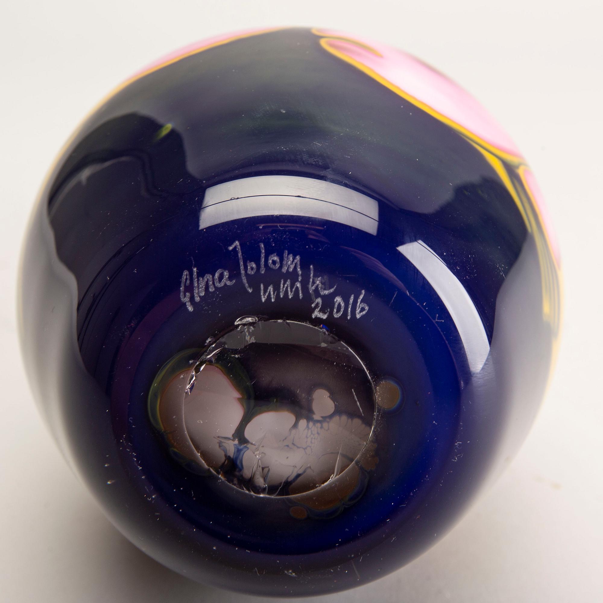 Elna Melusine Jolom, a signed and dated unique graal glass vase 2016.