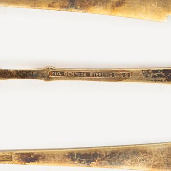 Thirteen Sterling Silver Enamelled Spoons, Denmark, circa mid-20th Century.