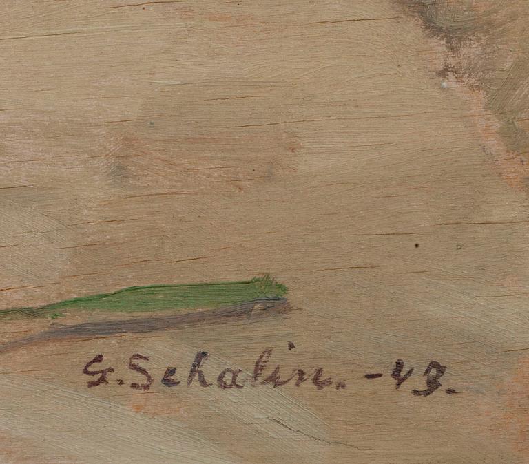 GRETA SCHALIN, olja på skiva, signerad och daterad -43.