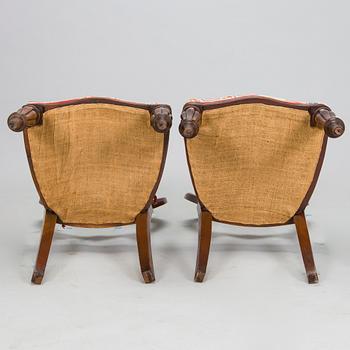 Matbord och stolar, 8 st, mahogny, regency-stil, 1900-talets slut.