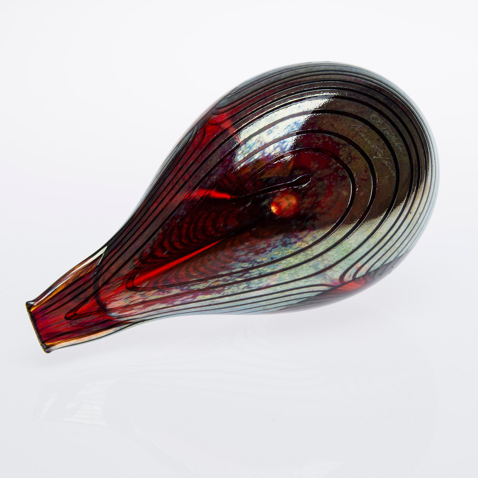 FIGURIN, glas, signerad O. Toikka Nuutajärvi Notsjö.