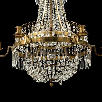 A late gustavian style chandelier, early 20th century.