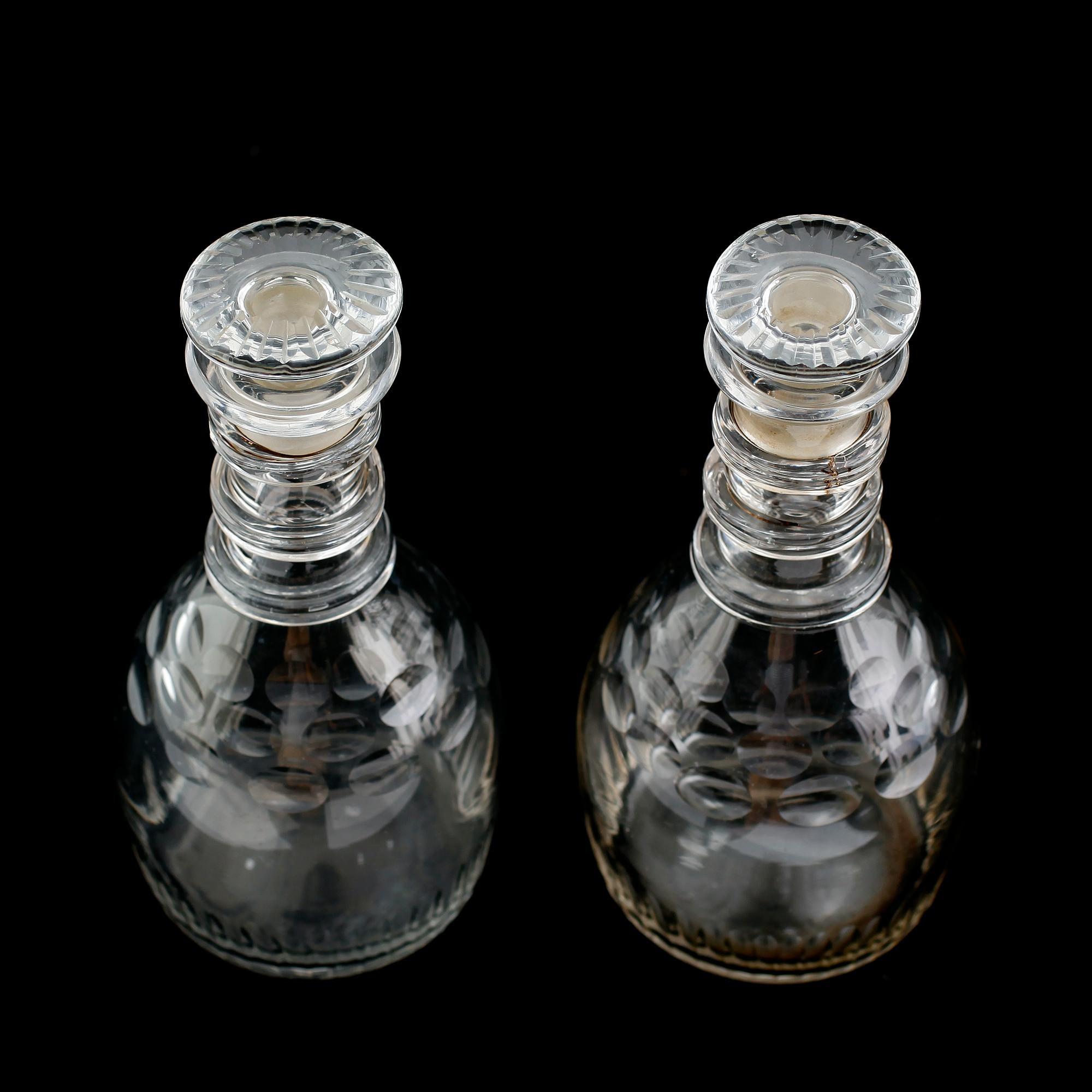 KARAFFER, 1 par, glas, 1800-/1900-tal.