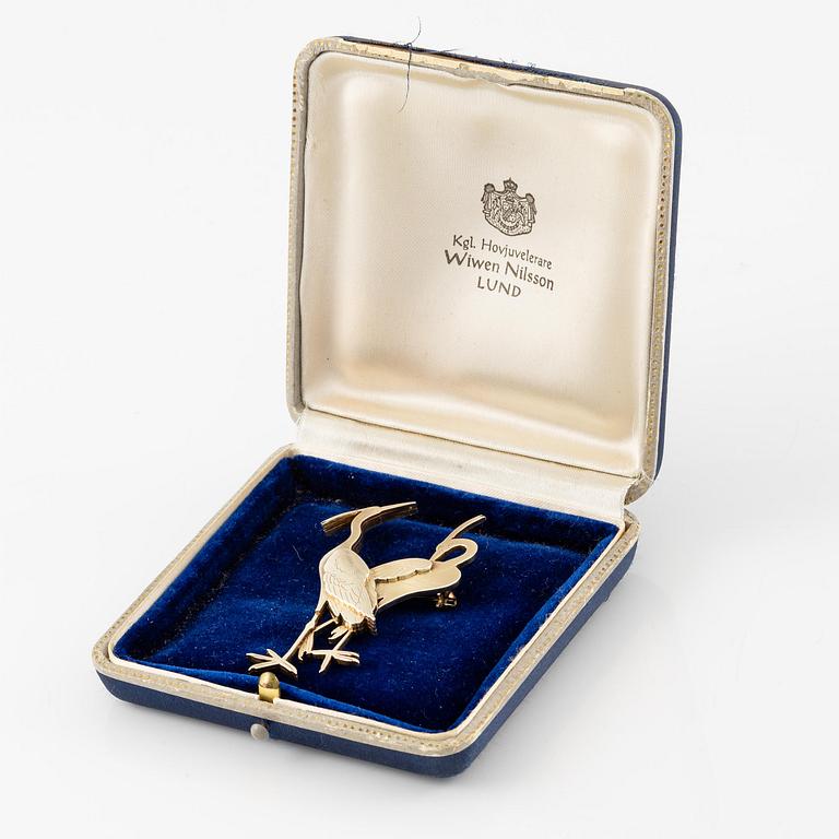 Wiwen Nilsson, a brooch, sterling silver, in the form of two birds, Lund 1964.