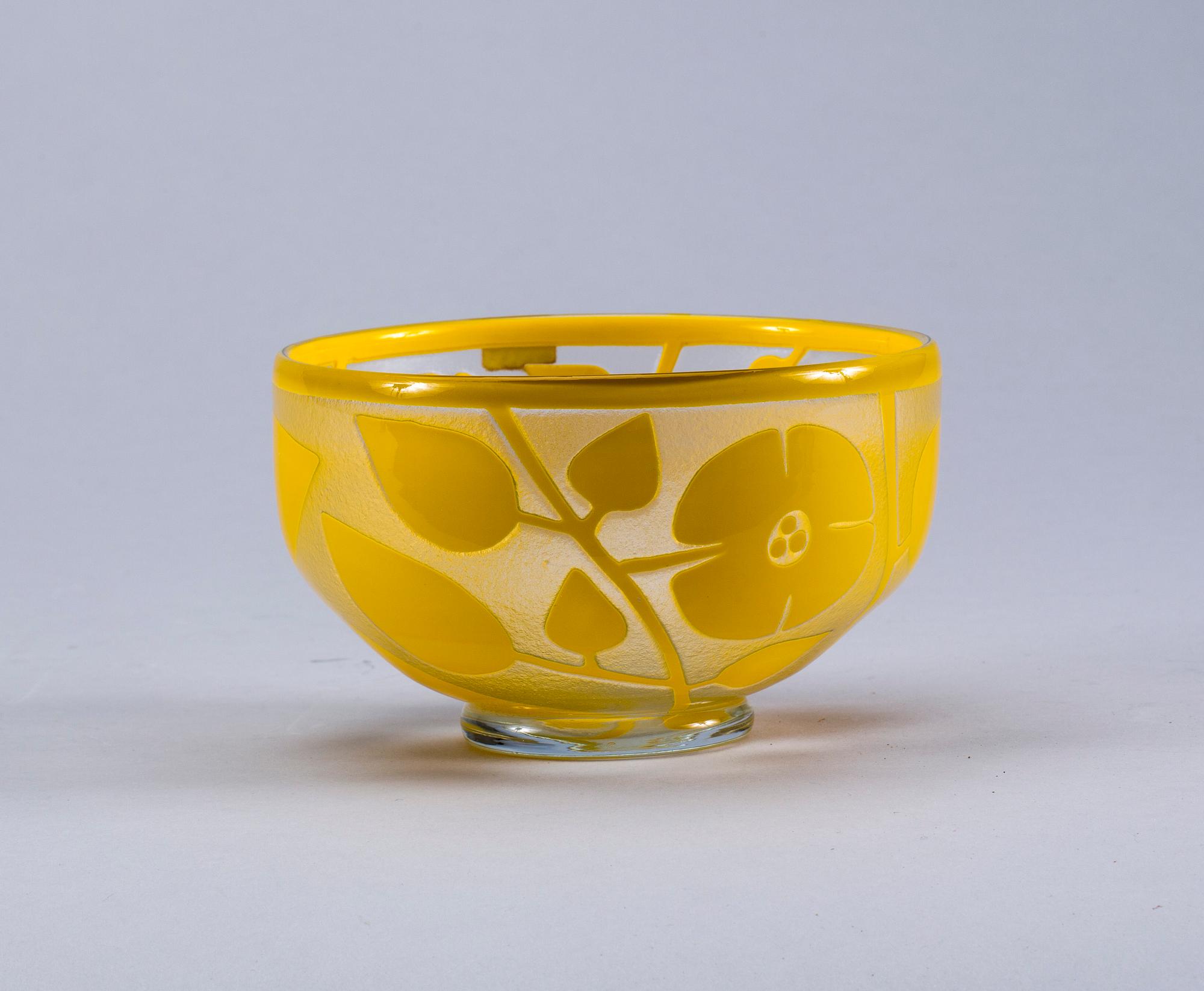 SKÅL, glas, Bertil Vallien, Boda. 1900-tal.