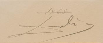 SALVADOR DALI, litografi med etsning, signerad och numrerad CXXXIII/CL.
