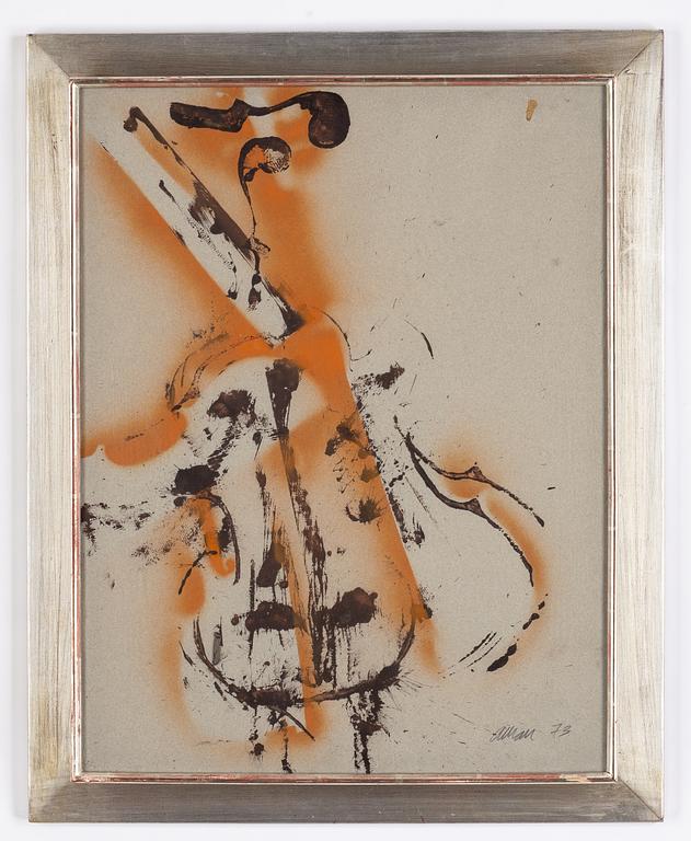 Fernandez Arman, mixed media on paper, signed and dated -73.