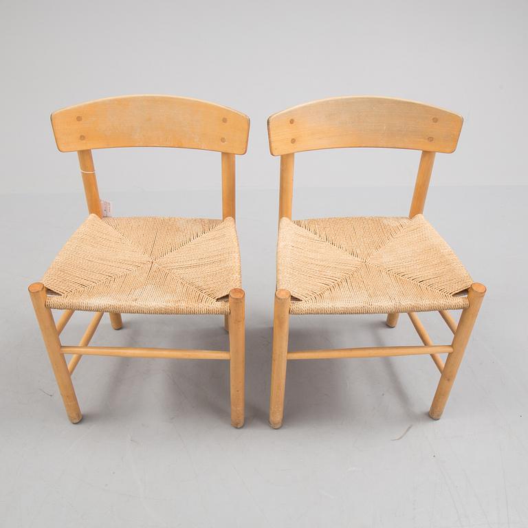 BØRGE MOGENSEN, two beech 'J39' chairs, Denmark.