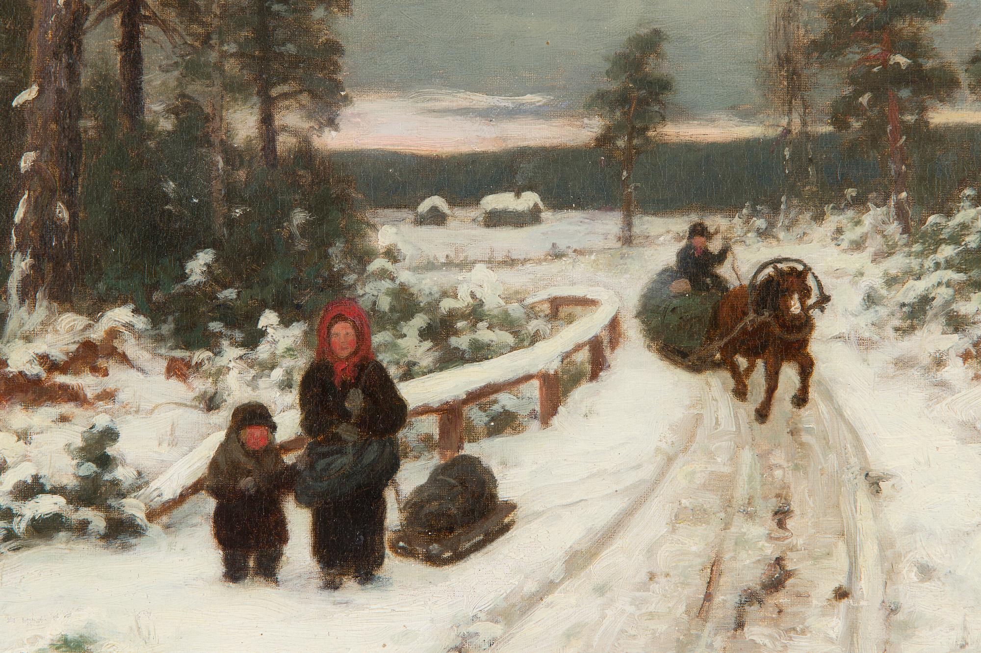 Fredrik Ahlstedt, Perhe talvimaisemassa.