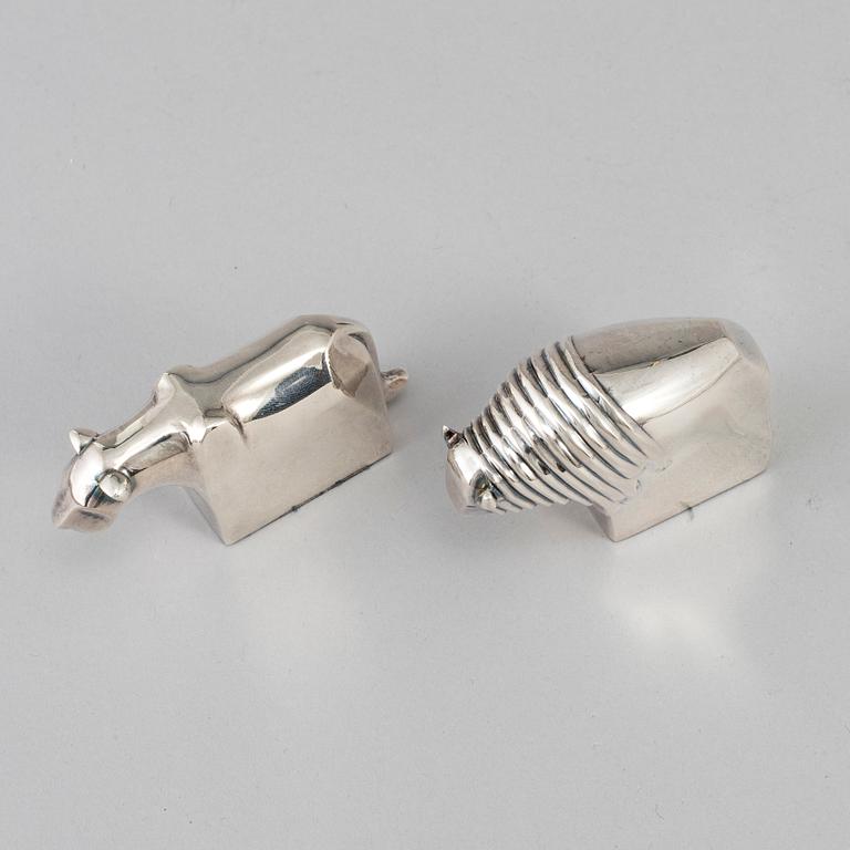 two silverplated figurines Dansk Design later part of the 20th century.