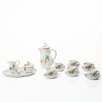 Meissen, An 11 part "Meissen Floral" (Saxon flower) porcelain coffee service, 20th century.