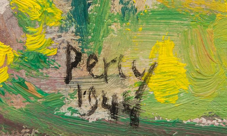 Arthur Percy, 'Husgavlar och blommande träd (House gables and flowering trees)'.