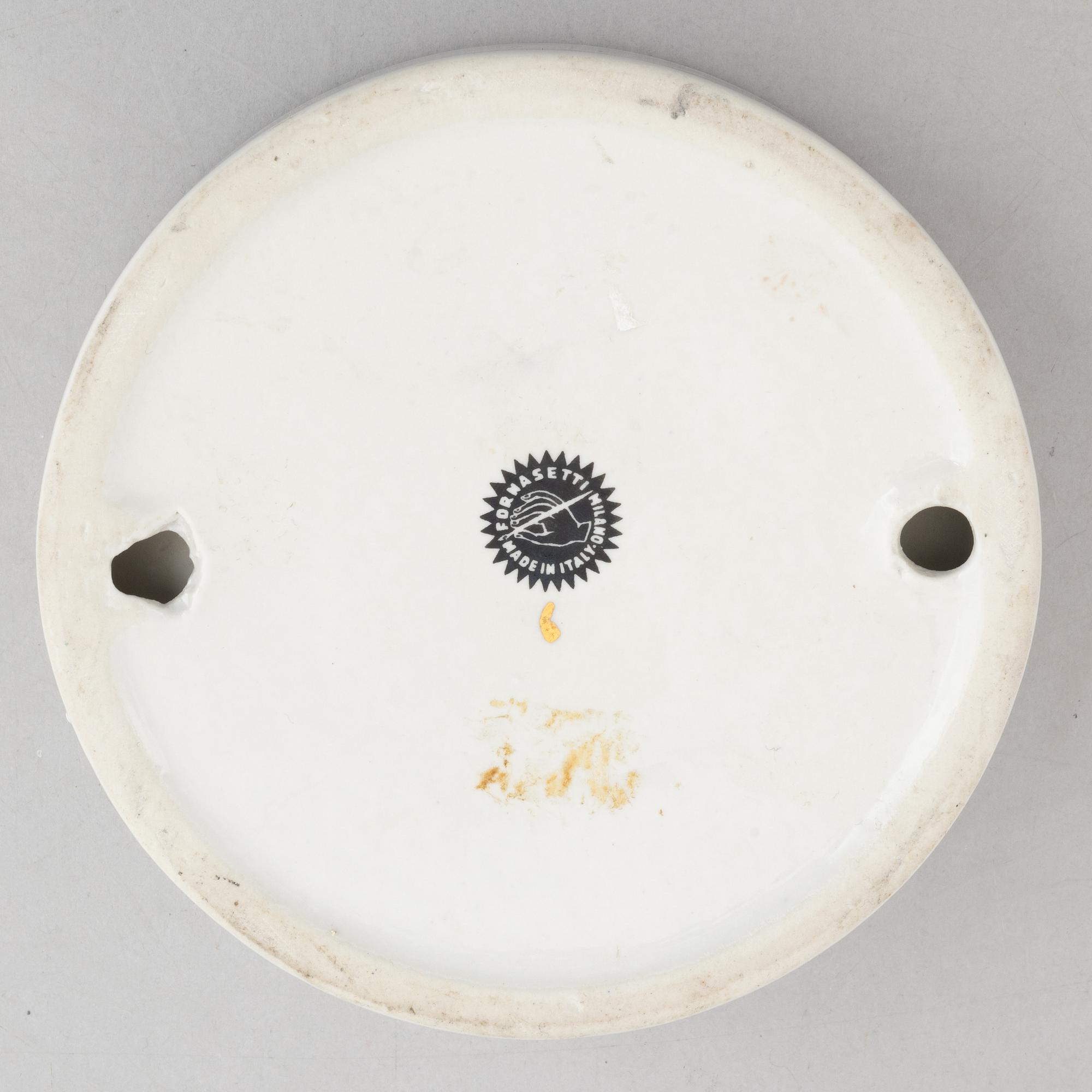 Piero Fornasetti, two ashtray, Milan, Italy.