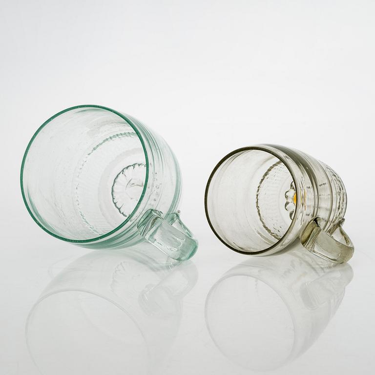 Tuoppeja, 2 kpl, "Rihlatuoppi" , Suomi 1800-luvun loppupuoli.