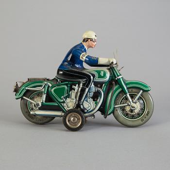 A Tipp & Co tinplate police motorcycle, Germany, 1955-62.