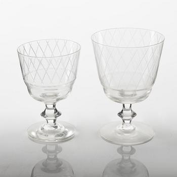 Vicke Lindstrand, a 46-piece 'Sickan' glass service from Kosta, Sweden.