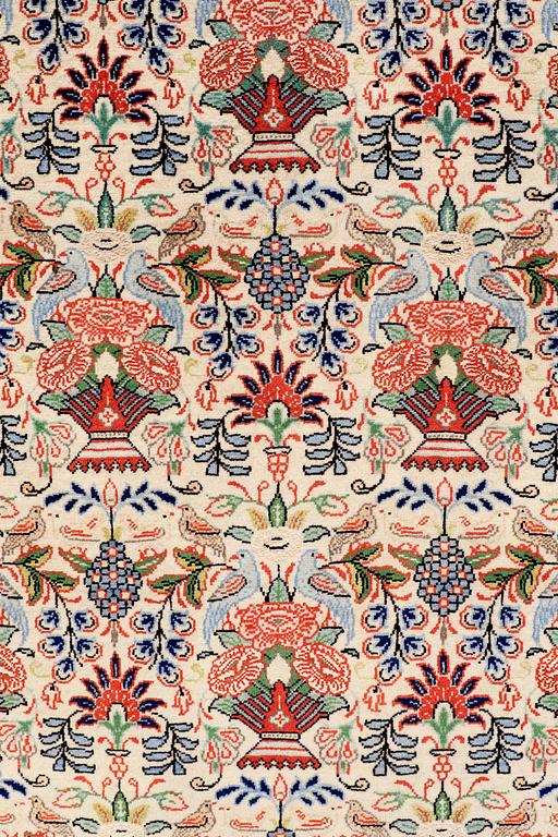 GALLERIMATTA, Figural Ghom part silk, ca 410 x 88 cm.