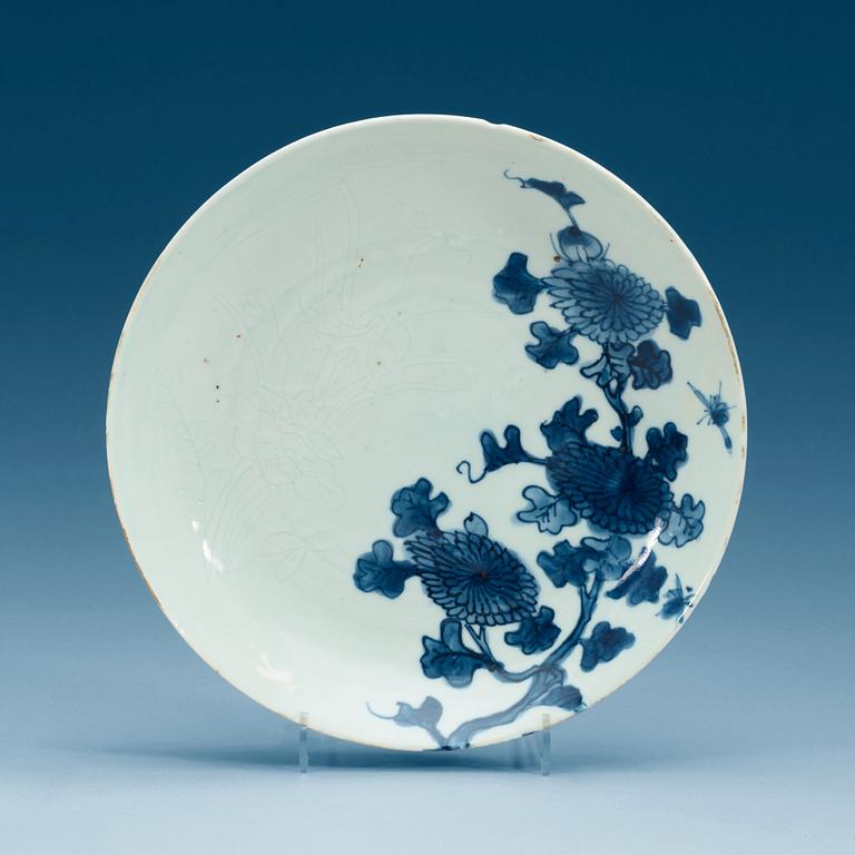 A set of nine blue and white dishes, Ming dynasty, 17th Century.