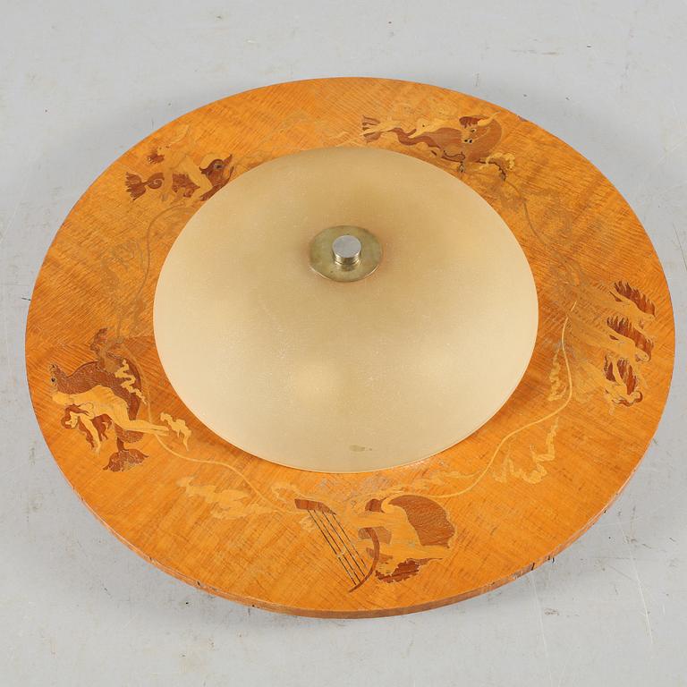 TAKPLAFOND, Mjölby Intarsia, 1930-40-tal, höjd ca 20 cm.