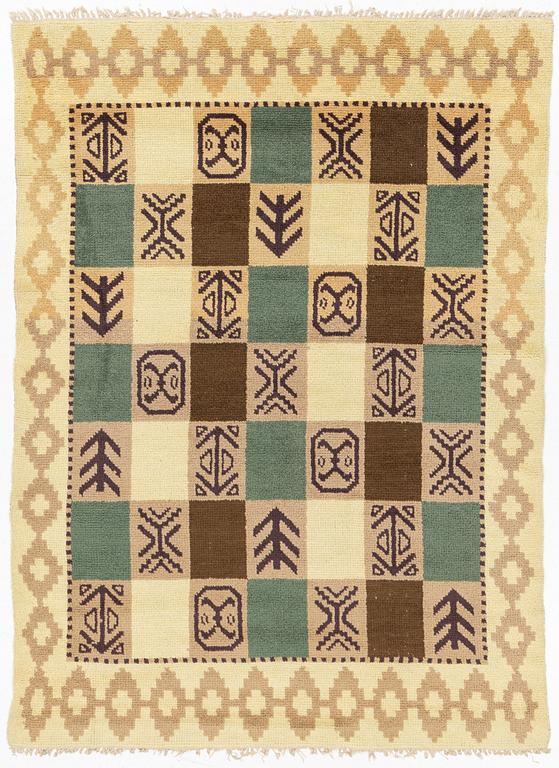 A Swedish knotted pile carpet, c 243 x 175 cm.