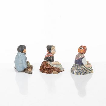 A group of six Danish porcelain figures, Carl Martin-Mansen for Royal Copenhagen, 20th century.