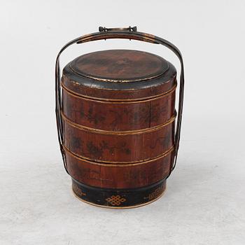 A three tiered food basket, China, early 20th century.