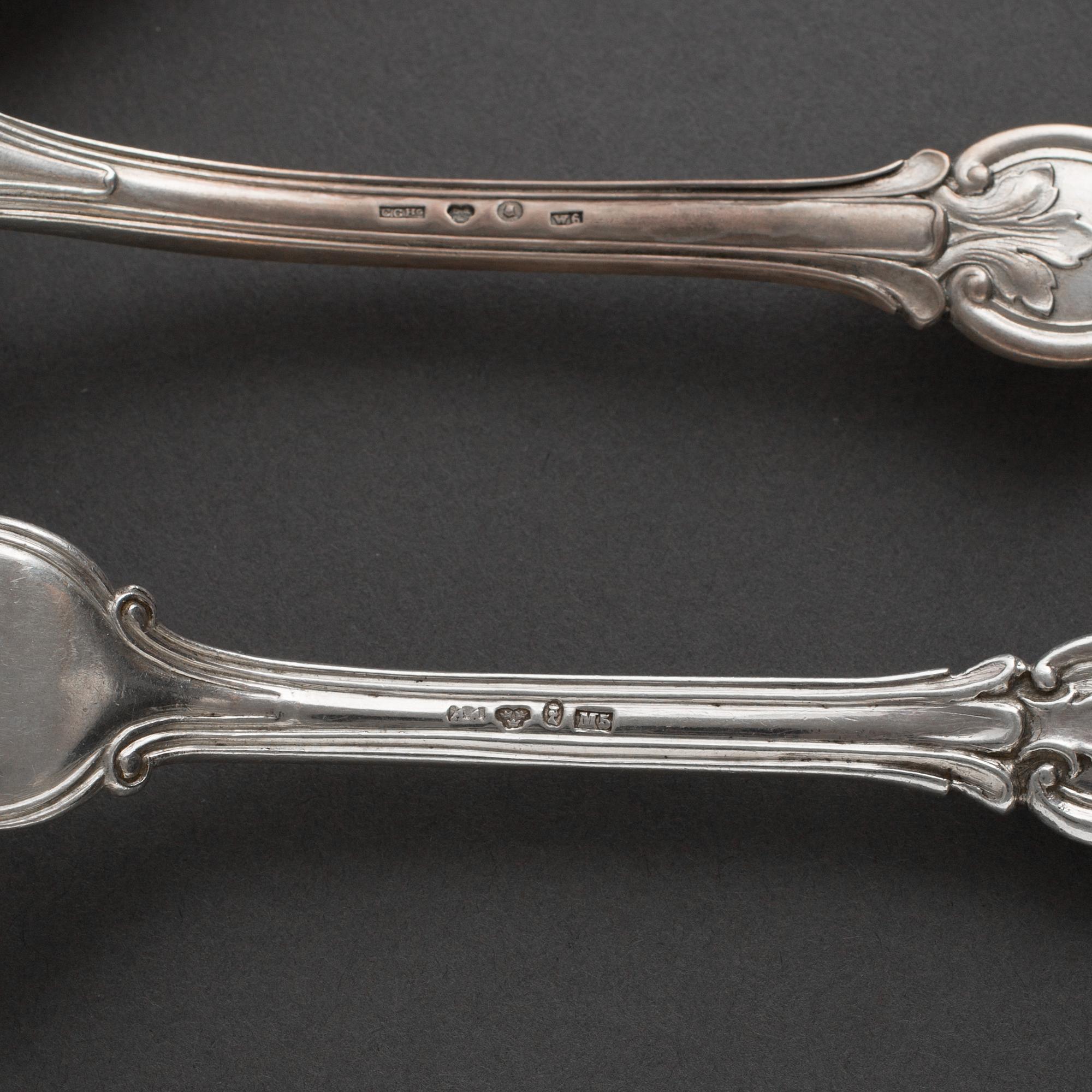 A set of 59 pieces Swedish silver flatware model "Olga", by CG Hallberg, Stockholm, early 20th century.