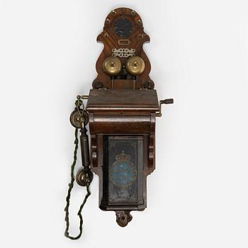 A wall mounted telephone, L.M. Ericsson, Stockholm, early 20th century.