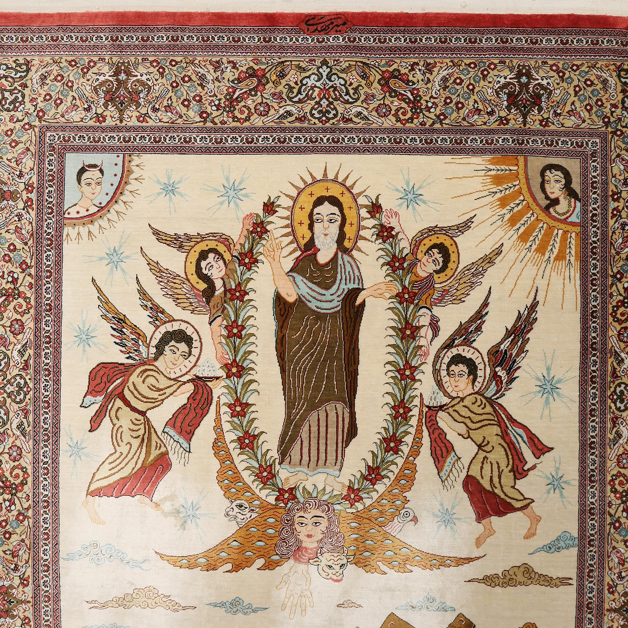 MATTA, ghom, silke, signerad (möjligen Mir-Mehdi), ca 150 x 104 cm.