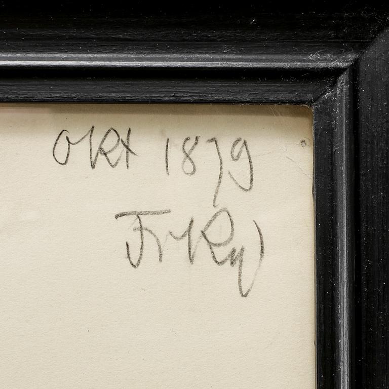 ROBERT THEGERSTRÖM, kol på papper, Signerad Robert Thegerström och approberad okt 1879.