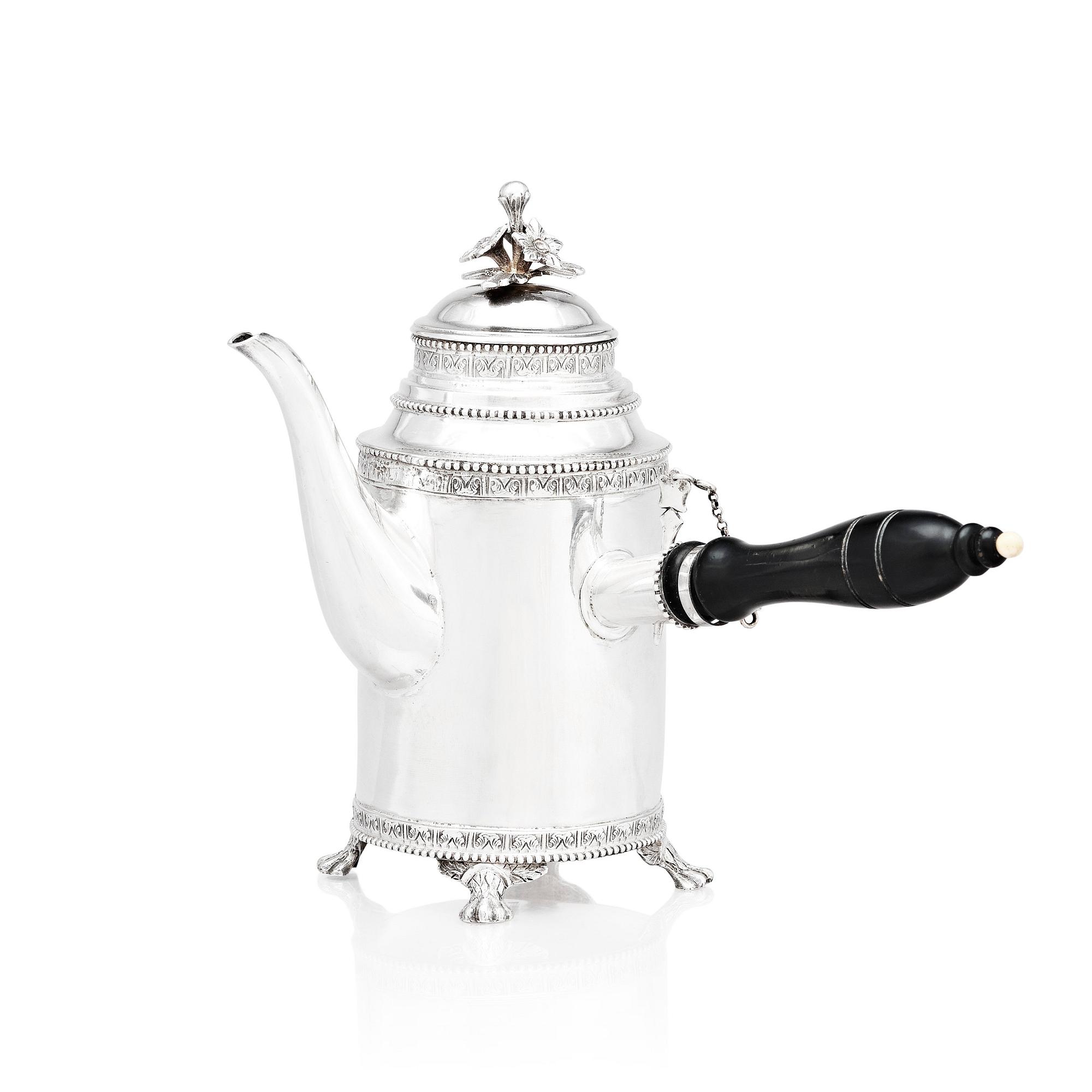 Anders Dunderberg, kaffekanna, silver, Gävle 1792. Gustaviansk.