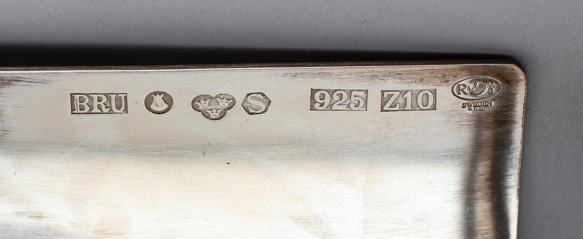 LJUSSTAKE, mässing och silver, Reijmyre Mässingsbruk, 1900-talets andra hälft.
