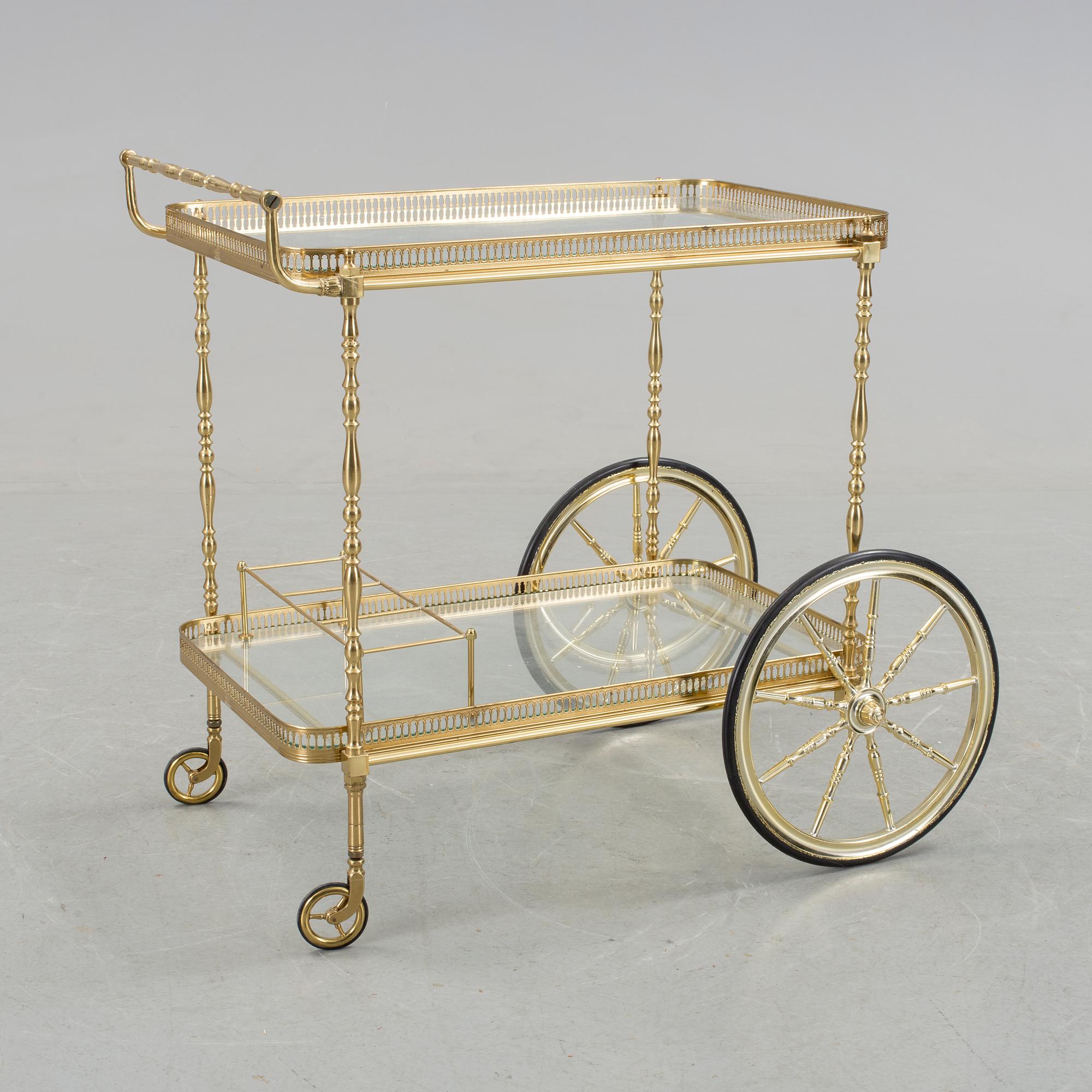 SERVERINGSVAGN, mässing, 1900-talets mitt.