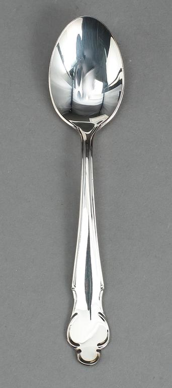 PARTI SILVER, 60 delar, inklusive 5 uppsättningar kaffeskedar, majoriteten Lidköping, mitten 1900-talets. Vikt ca 821 g.