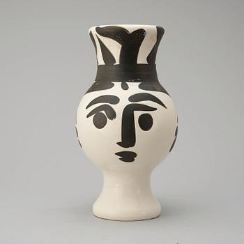 A Pablo Picasso faience pitcher 'Chouette femme', Madoura, Vallauris, France 1951.