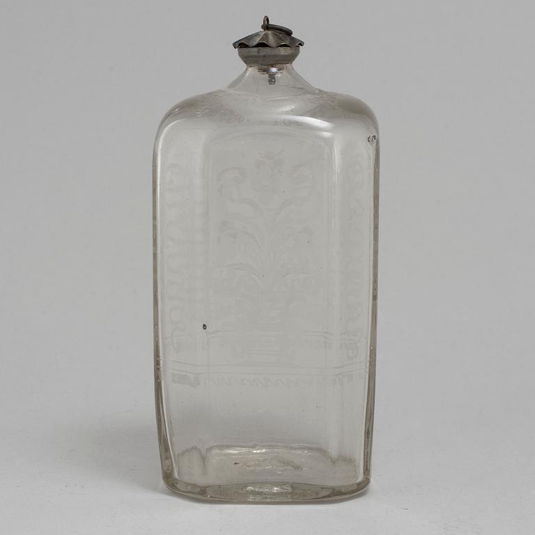 BRÄNNVINSFLASKA, 1700-tal.