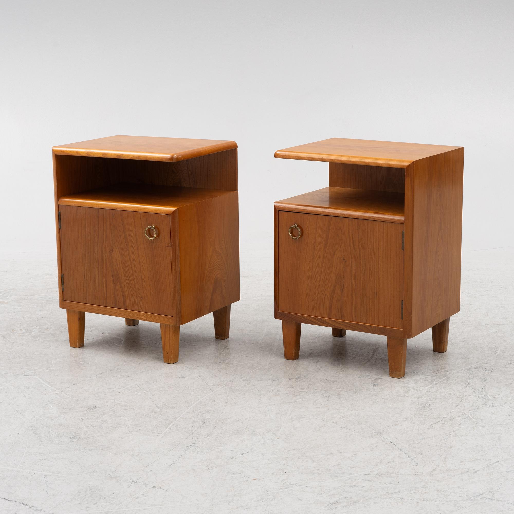 A pair of bedside tables, 1940s/50s.