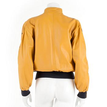 ESCADA, a yellow leatherjacket, size 40.